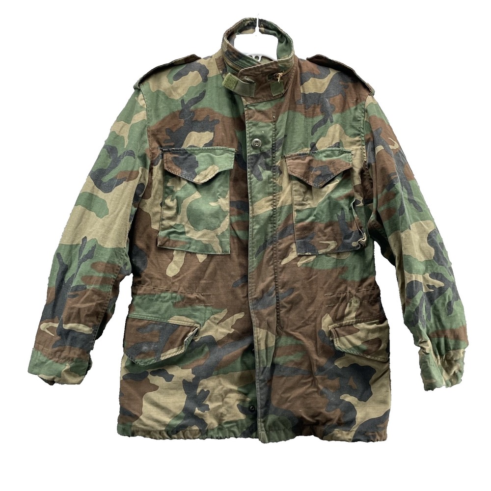 VTG US Military Jacket Men's Small Camo Cold Weather Field Coat Workwear Uniform